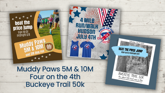 Price Jumps: BT50K & Muddy Paws. Four on the 4th Run/Walk in Hudson.