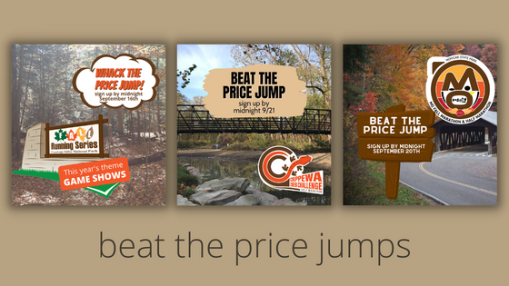 Don't be a Chump - Beat the Price Jumps! Fall Running Series, Mo Fall Marathon, and Chippewa Challenge