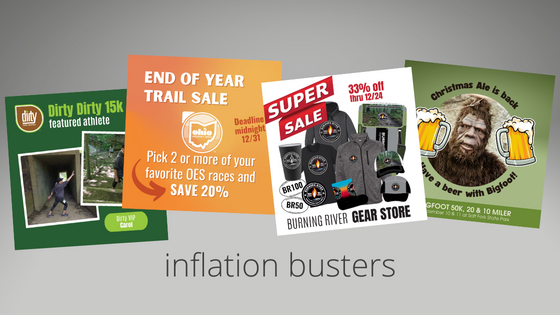 Inflation Busters: 20% off OES events, 33% off Burning River merchandise!
