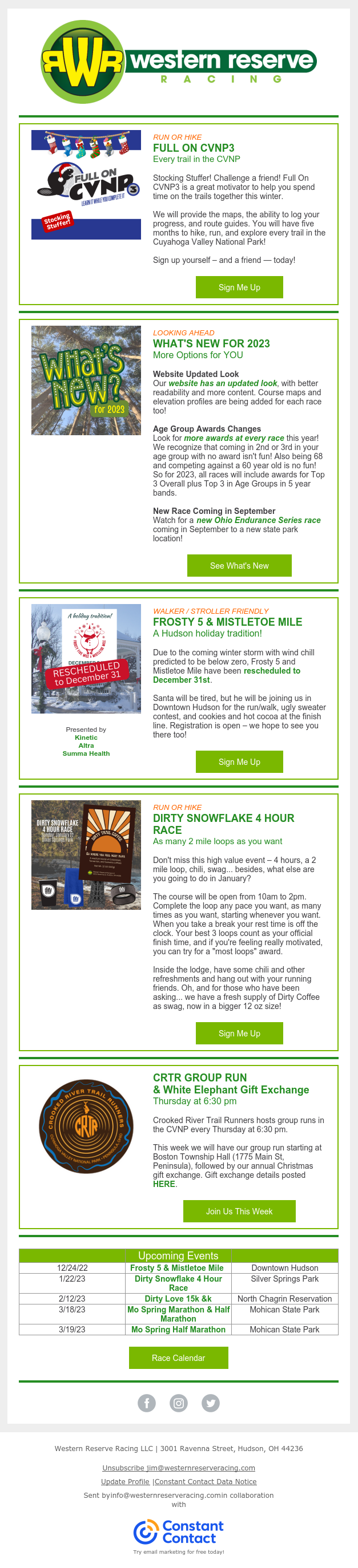 Stocking Stuffers: Full On CVNP3 & Frosty 5 Rescheduled