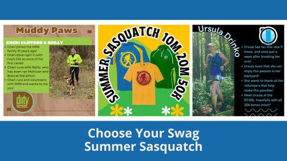Choose Your Swag: Summer Sasquatch. Meet our Featured Athletes Cheri, Reilly, and Ursula!