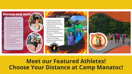 Meet our Featured Athletes! Choose Your Distance at Camp Manatoc - Leave No Trace & Minnehaha!