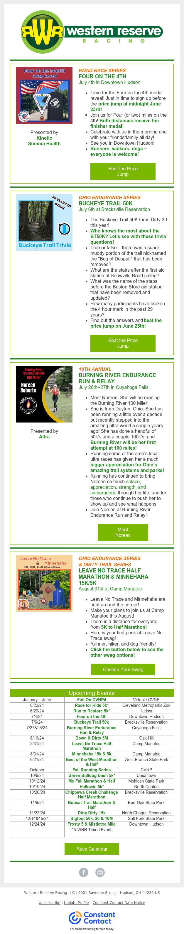 Beat the Price Jumps: Four on the 4th, Buckeye Trail 50k - Swag Reveal: Leave No Trace & Minnehaha - https://conta.cc/3xaz36w