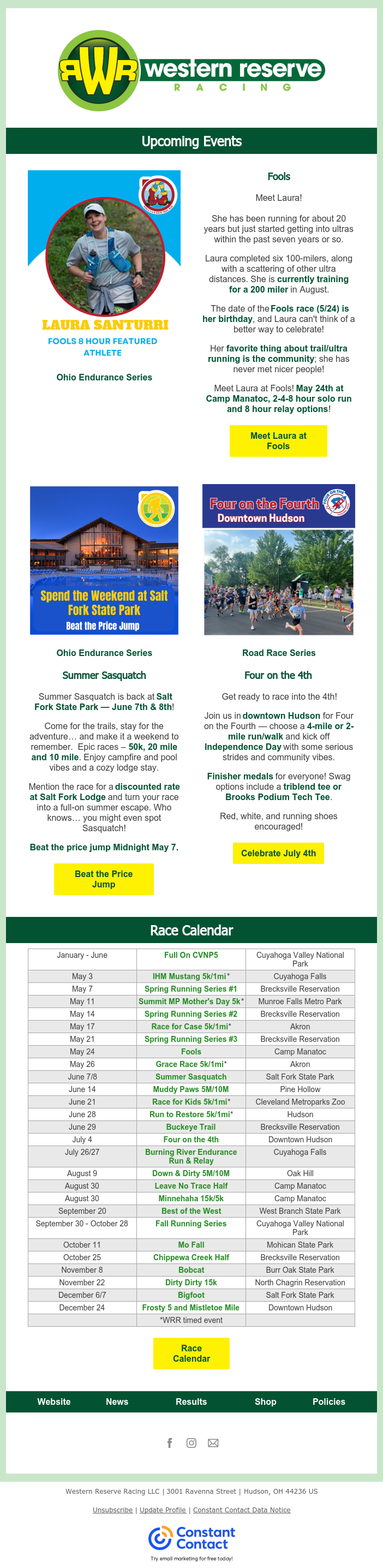 Road races, trail races, and run-cations... oh my!!! 2 Miles to 8 Hours! 

https://conta.cc/4lFMvUf