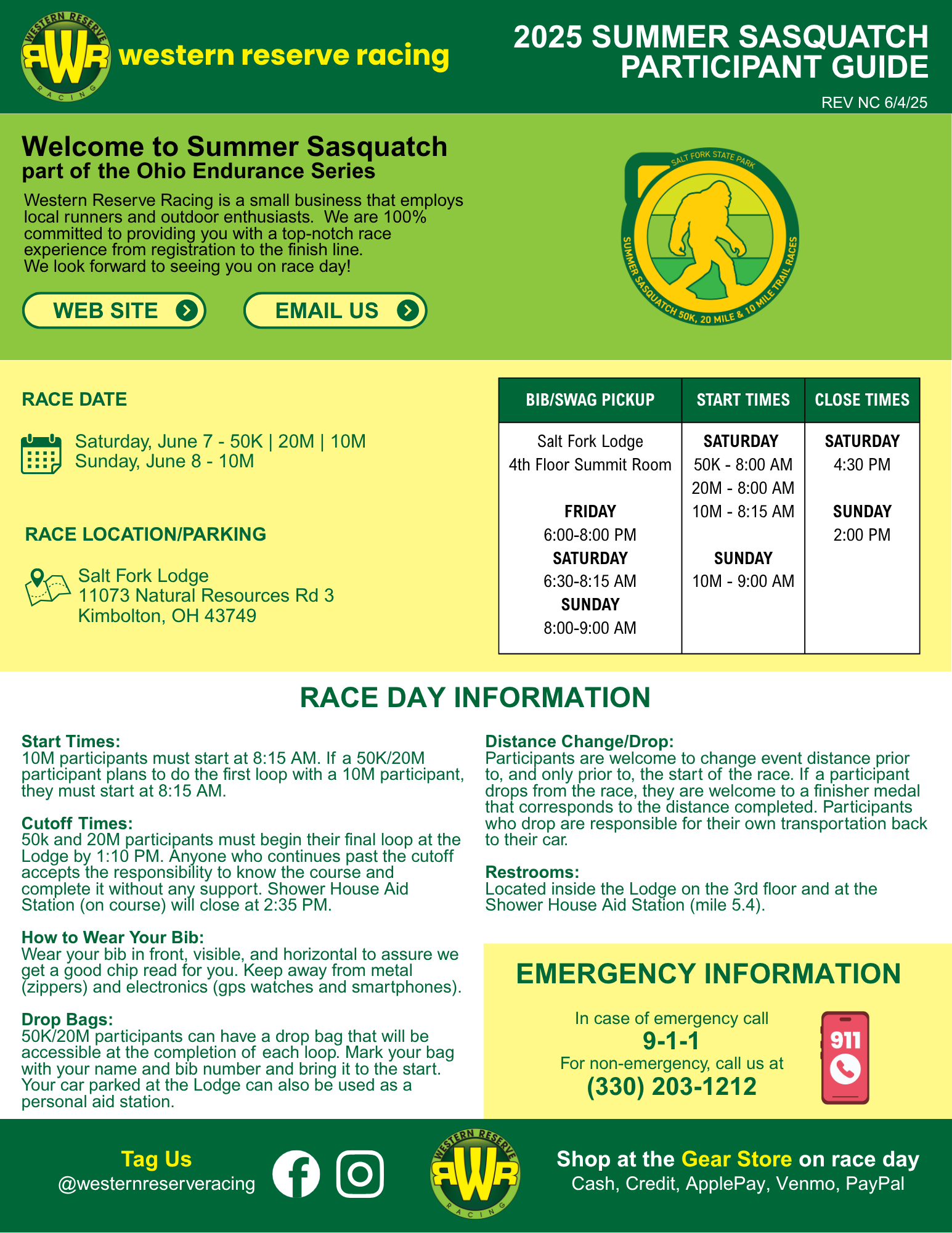 Summer Sasquatch Participant Guide page 1