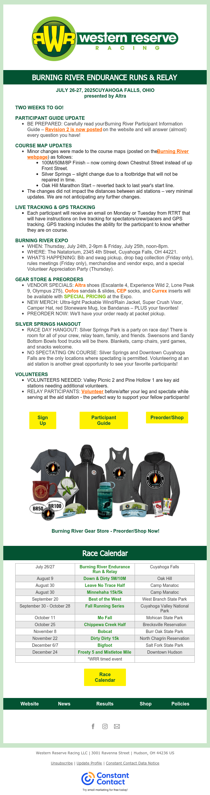 TWO WEEKS OUT: Burning River Endurance Runs & Relay Volunteers - Gear Store - Expo! https://conta.cc/4ePV2ks