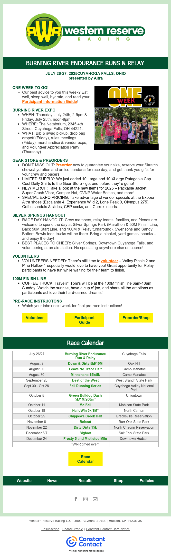 One Week Out! Burning River Endurance Runs & Relay 
https://conta.cc/44Q39c8
