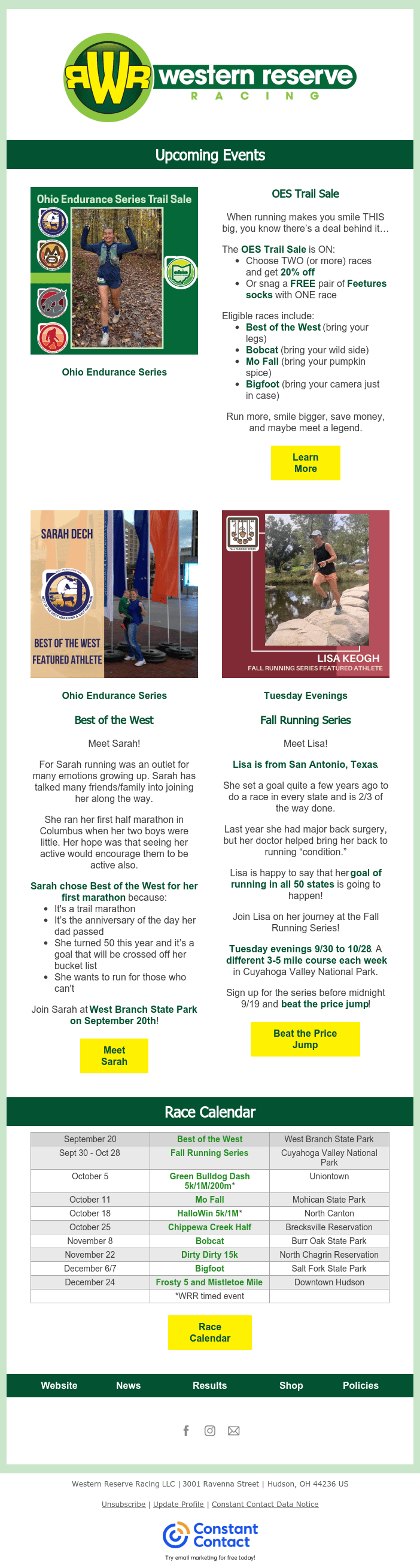Save on your Fall Faves! Ohio Endurance Series + Fall Running Series