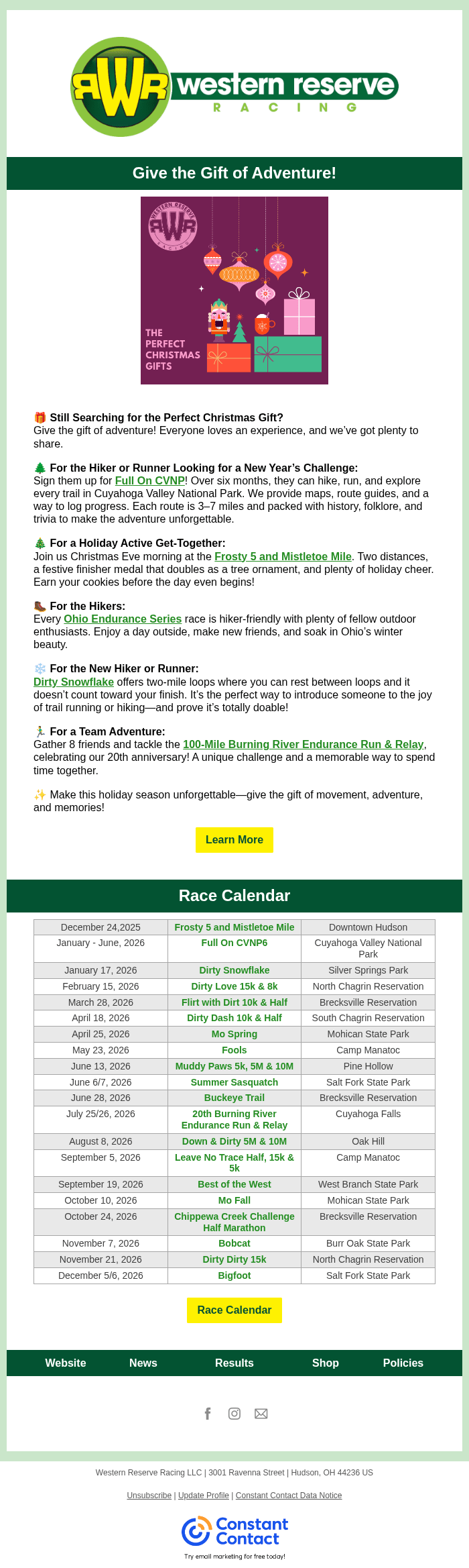 121925 WRR Christmas Gifts Email